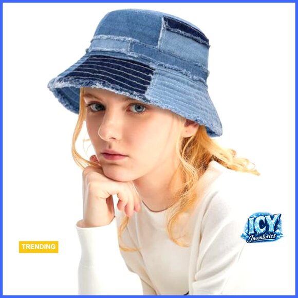 Denim Bucket Hat Packable Summer Beach Sun Hat Unisex Travel main image 4